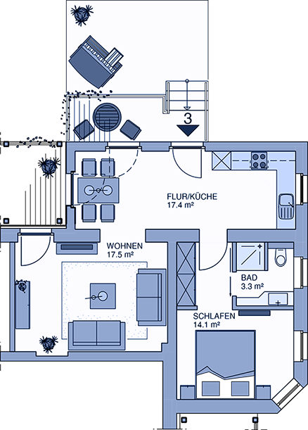Grundriss der Ferienwohnung - Apartment 03